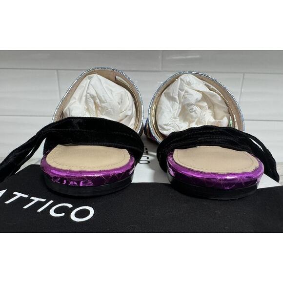 New Attico Rainbow Metallic Strappy Flat Slide on Sandals Size 35 - Picture 11 of 14